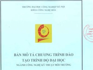 Bản mô tả CTĐT trình độ ĐH ngành CNKT Môi trường năm 2018
